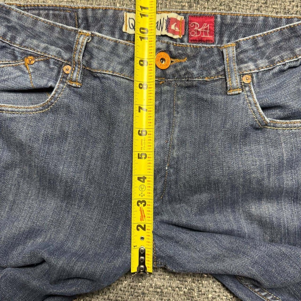 Quiksilver Straight Leg Jeans Mens 32 Blue Y2K Skate Denim Distressed 0608 - Picture 9 of 12